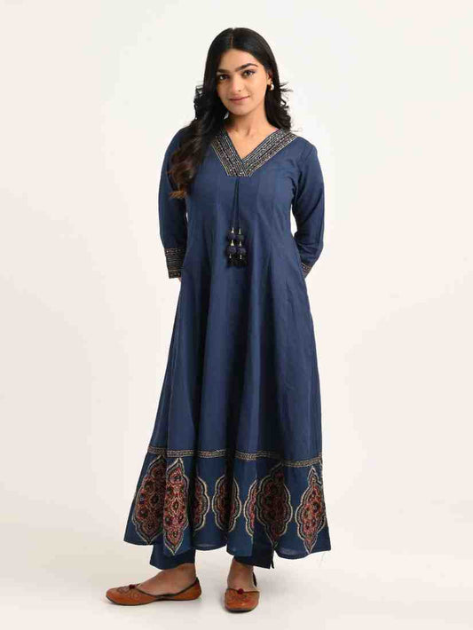 Indigo Blue Flared Kurta Set