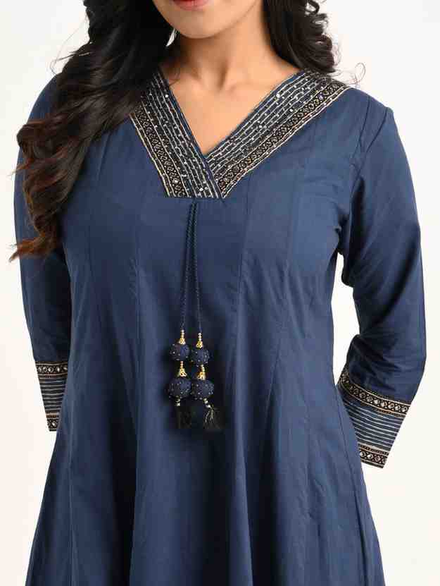 Indigo Blue Flared Kurta Set