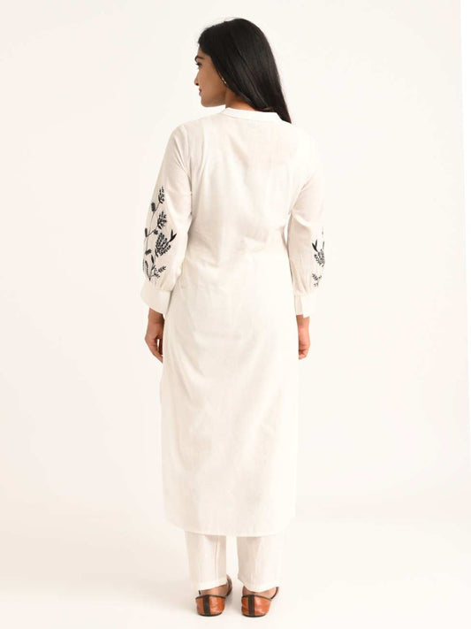 Ivory Embroidered Kurta Set