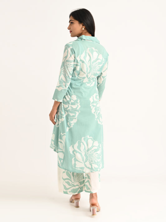 Mint Green Floral Printed Co-ord Set