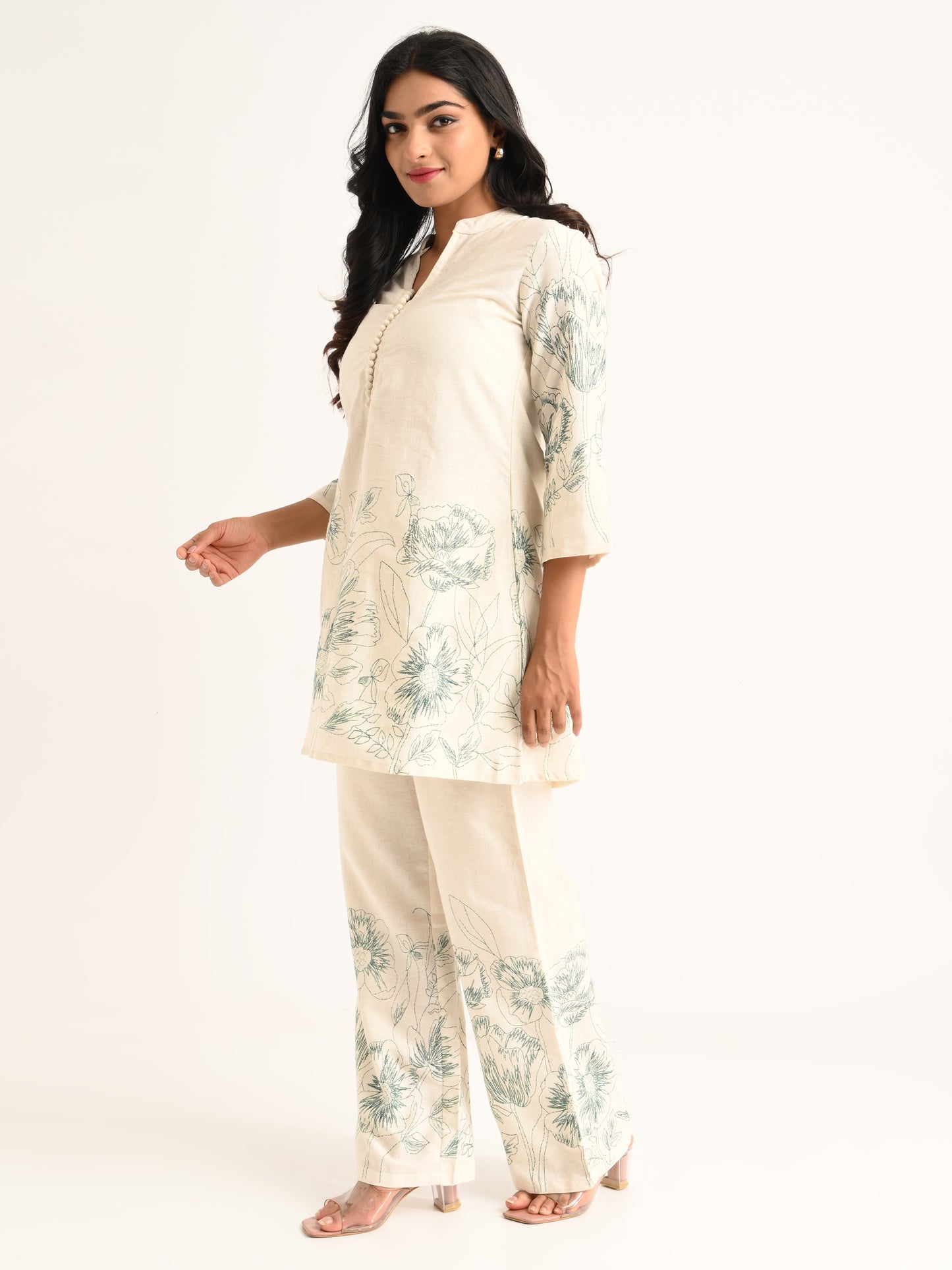 Ivory Floral Printed Co-ord Set