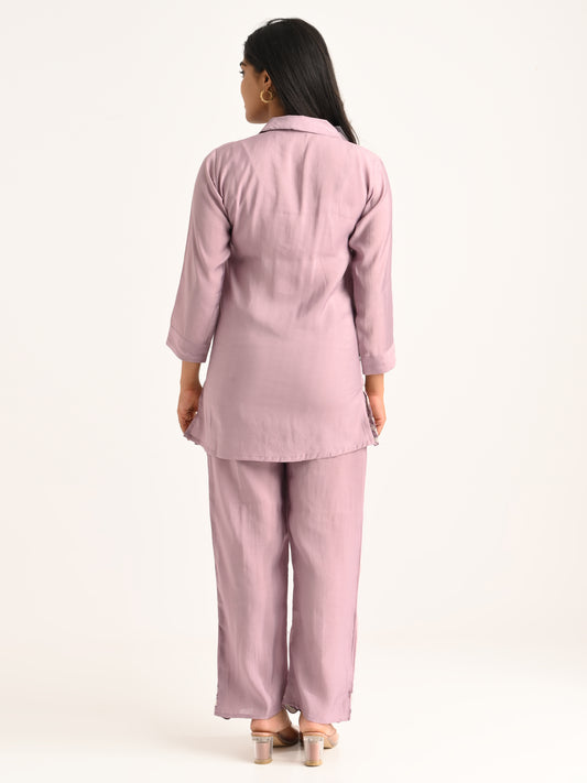 Lilac Rose Embroidered Co-ord Set