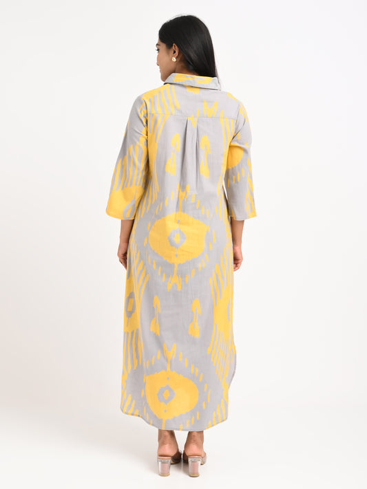 Printed Cotton Shirt Dress