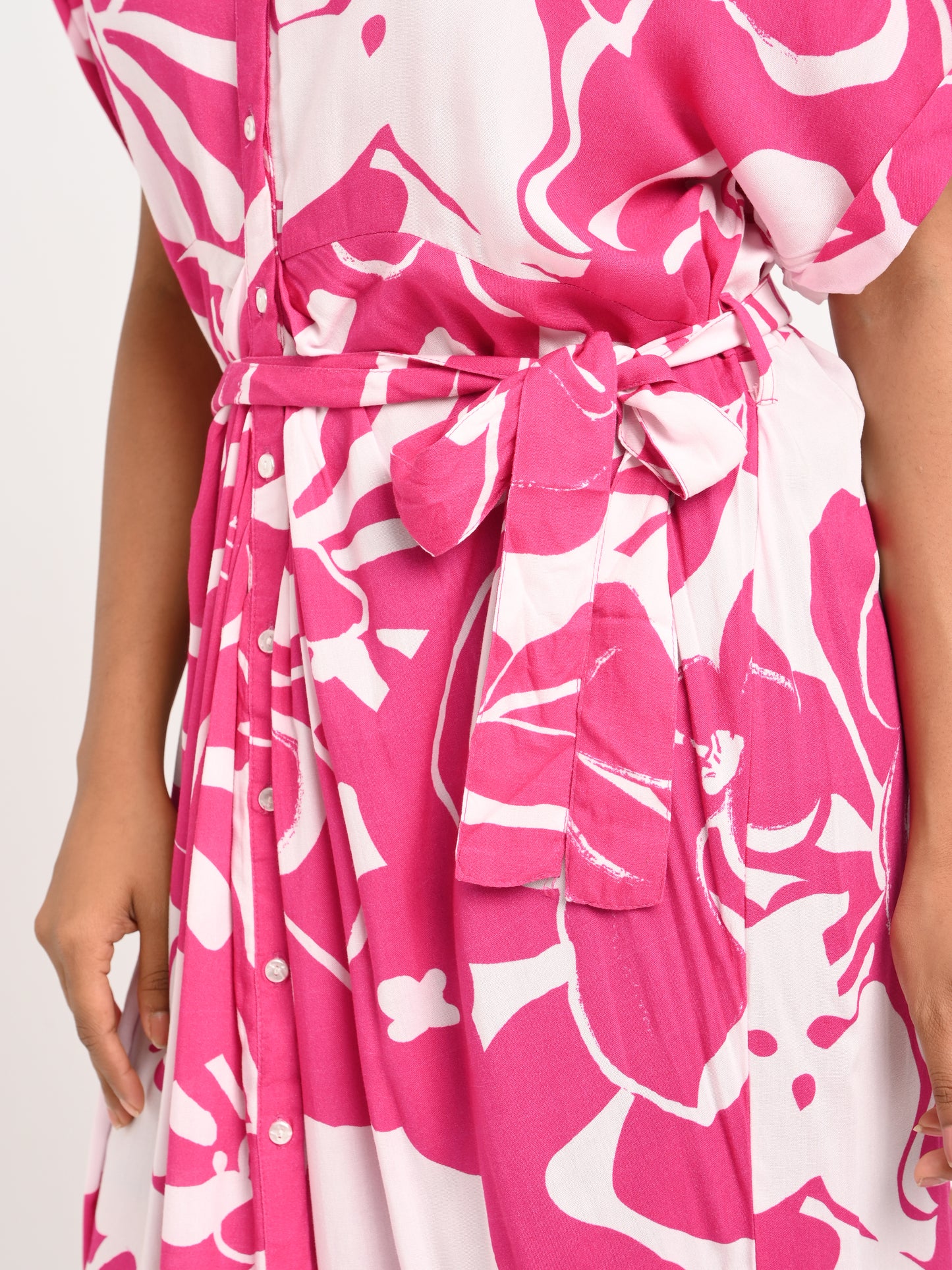 Belted floral Kaftan dress