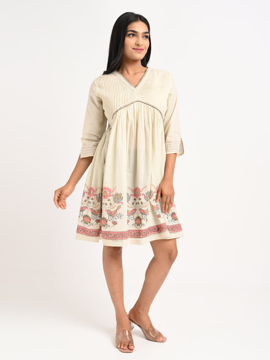 Ivory Floral Short Dress