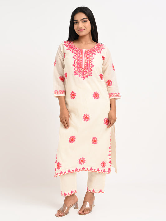 Embroidered Kurta Set with Dupatta