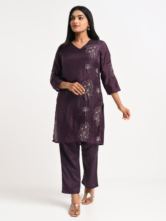 Muslin Embroidered Co-ord Set