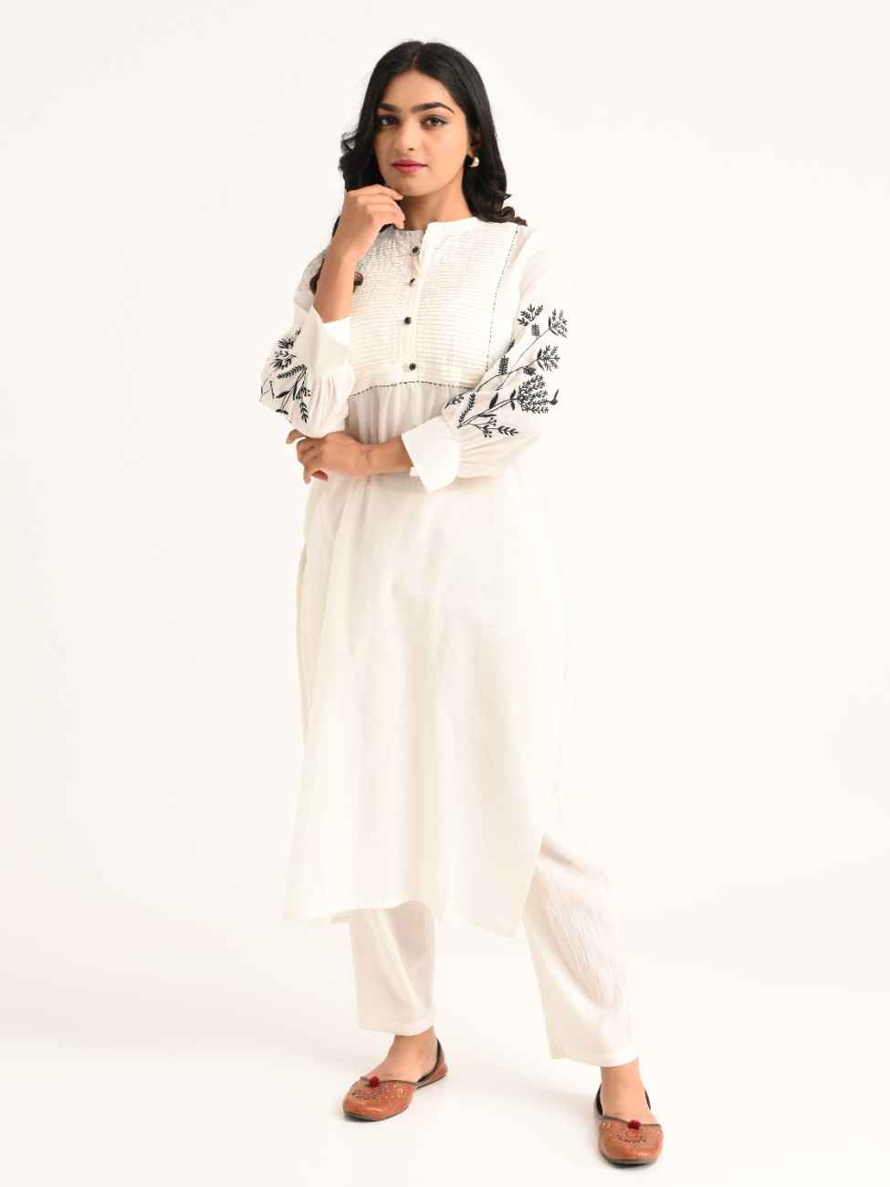 Ivory Embroidered Kurta Set