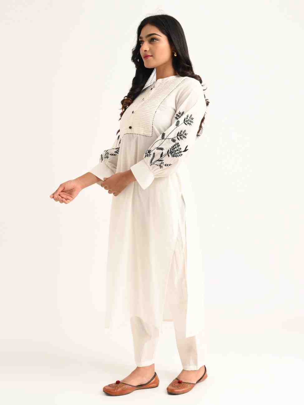 Ivory Embroidered Kurta Set