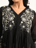 Black Floral Embriodered Anarakali