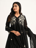 Black Floral Embriodered Anarakali