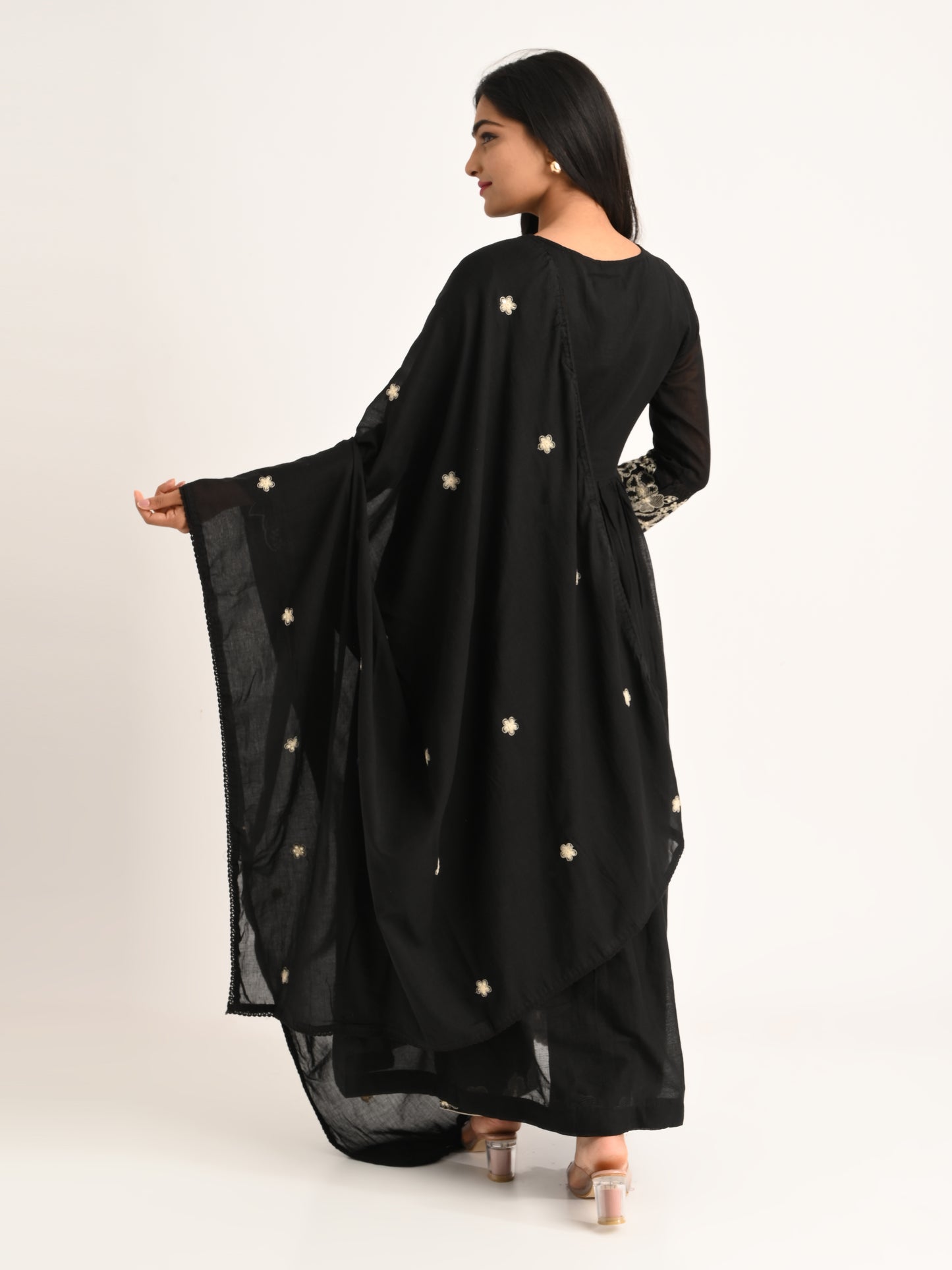 Black Floral Embriodered Anarakali