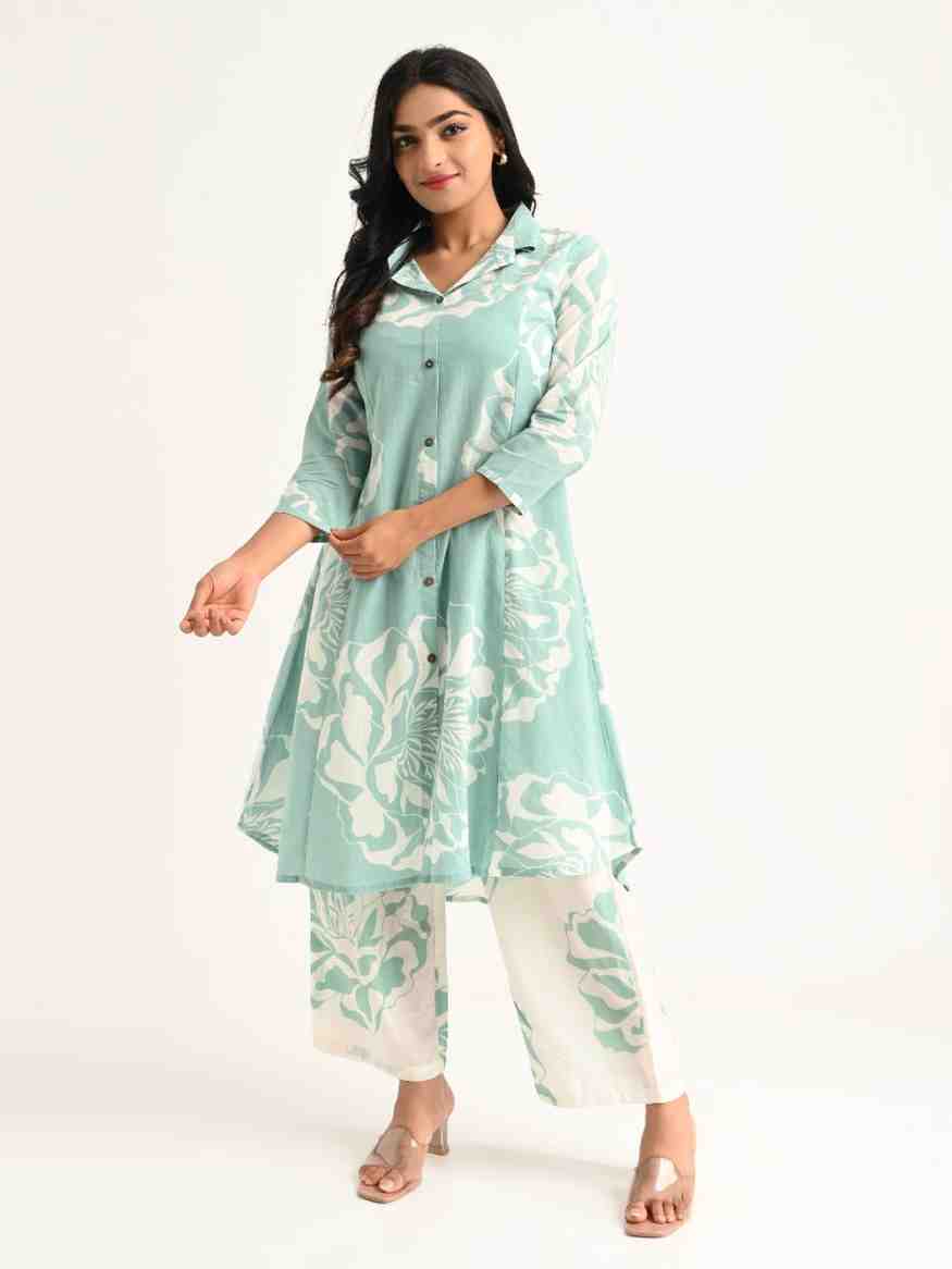 Mint Green Floral Printed Co-ord Set