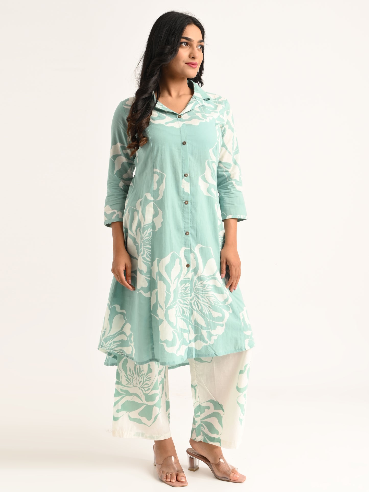 Mint Green Floral Printed Co-ord Set