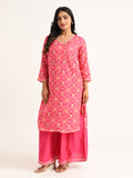 Pink Patola set with gota embroidery