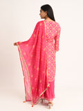 Pink Patola set with gota embroidery