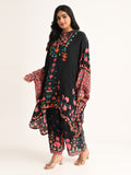 Black Floral Printed Kaftan Co-ord Set