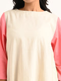 Beige & Pink Colorblock Co-ord Set