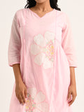 Pink Floral Embroidered Kurta Set with Dupatta