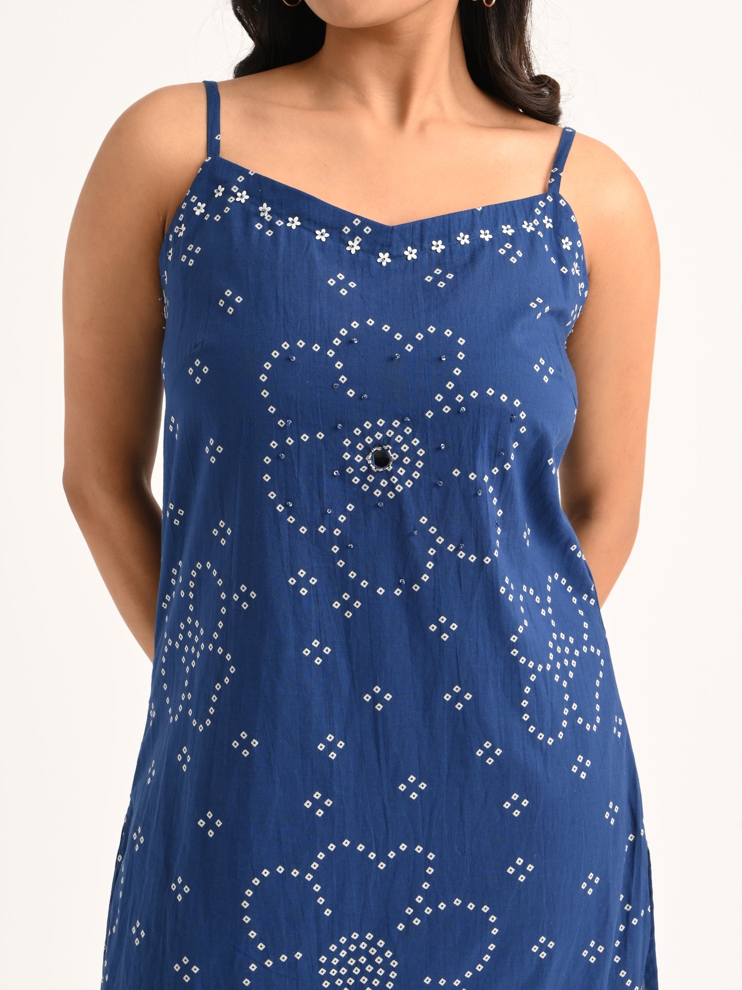 Indigo Blue Spaghetti Kurta Set with Dupatta