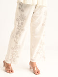 White Pintuck Top Embroidered Co-ord Set