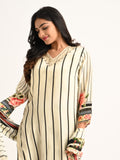 Floral Striped Kurta Set with Dupatta