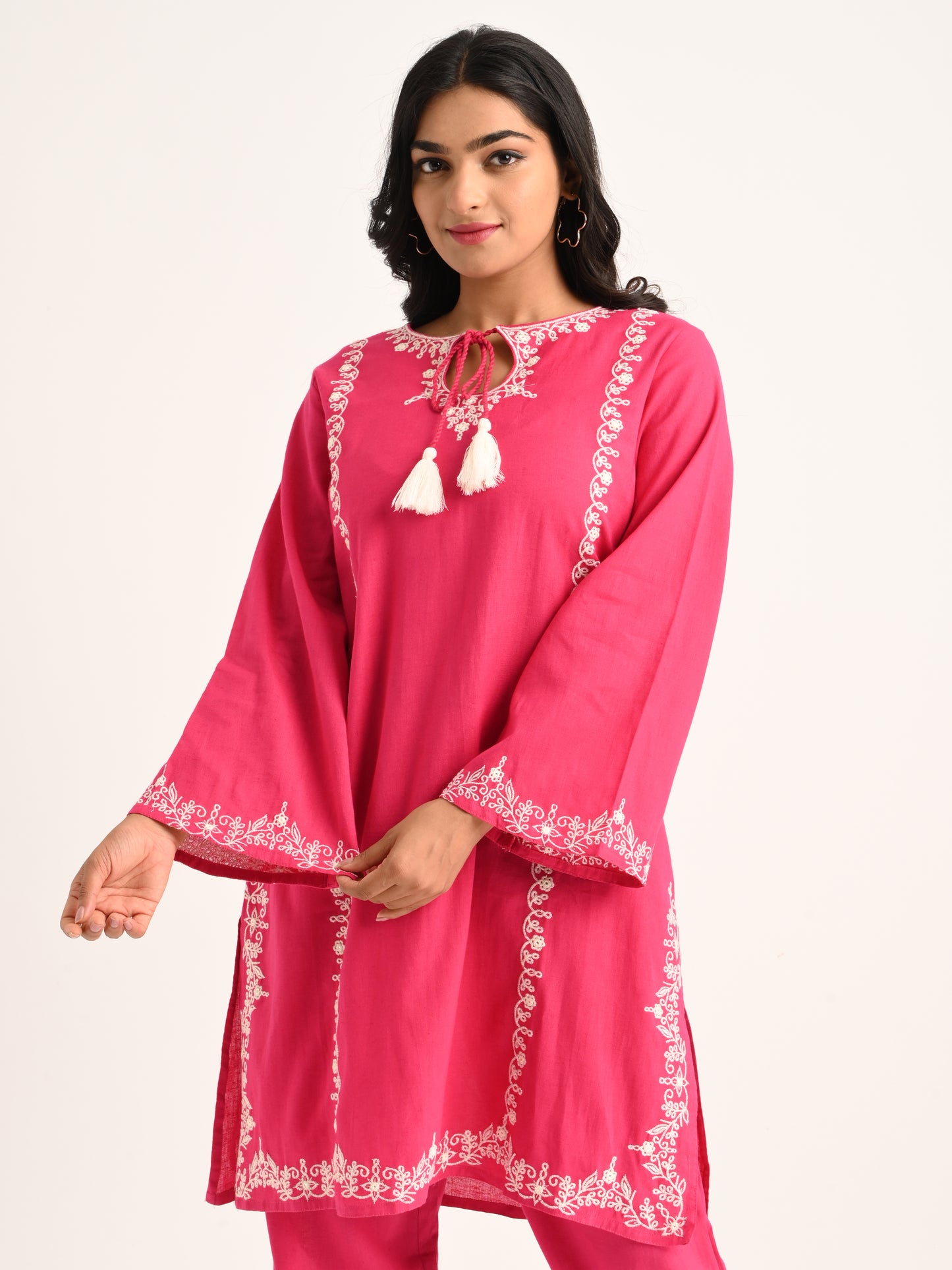 Pink Embroidered Kurta Set