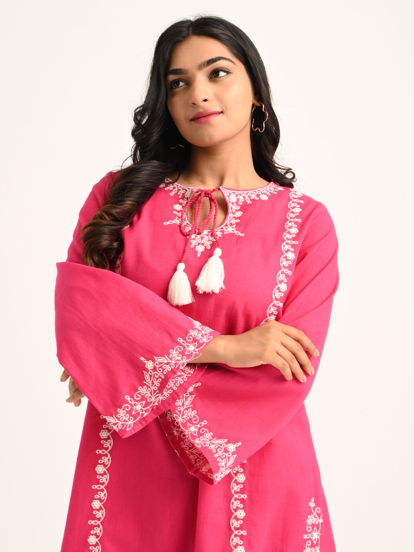 Pink Embroidered Kurta Set