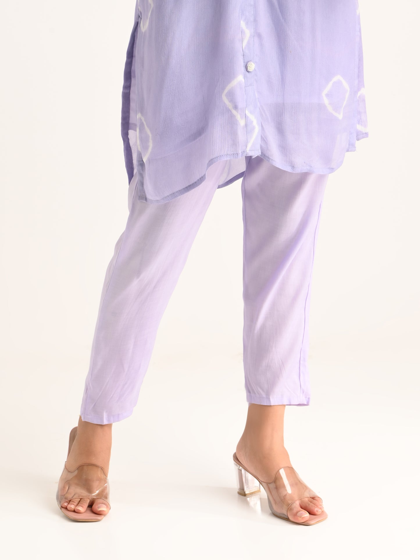 Lilac Shibori printed co-ord set