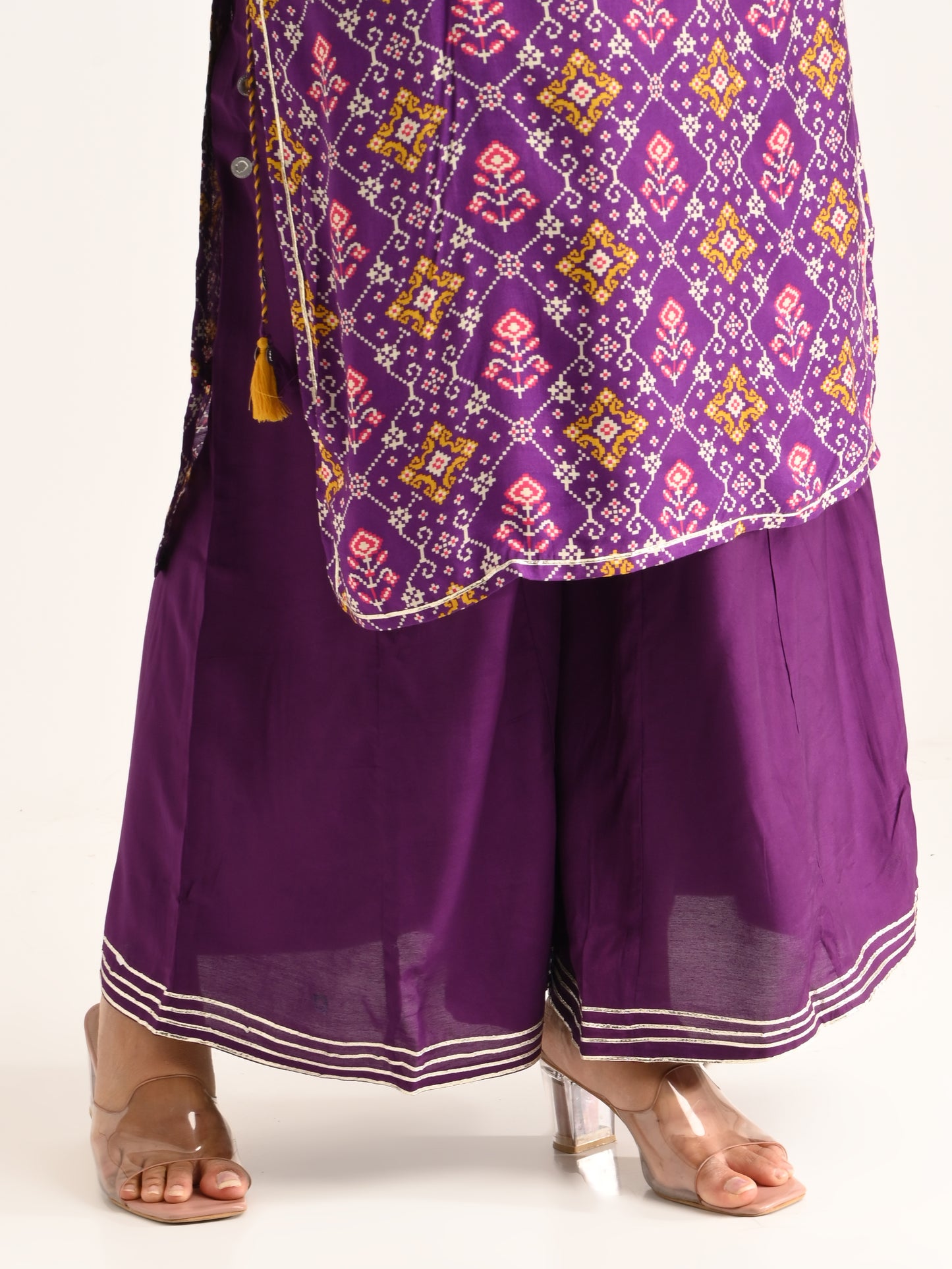 Purple Patola gota embroidered set