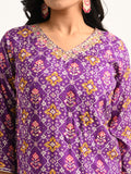 Purple Patola gota embroidered set