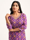 Purple Patola gota embroidered set