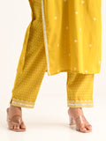 Yellow Threadwork Kurta Set