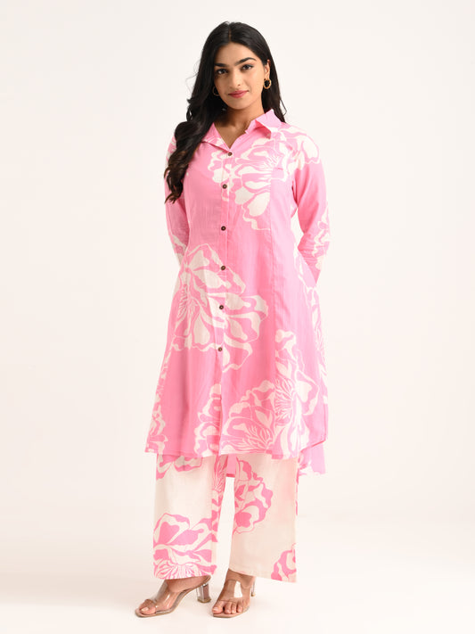 Pink Floral Printed Co-ord Set