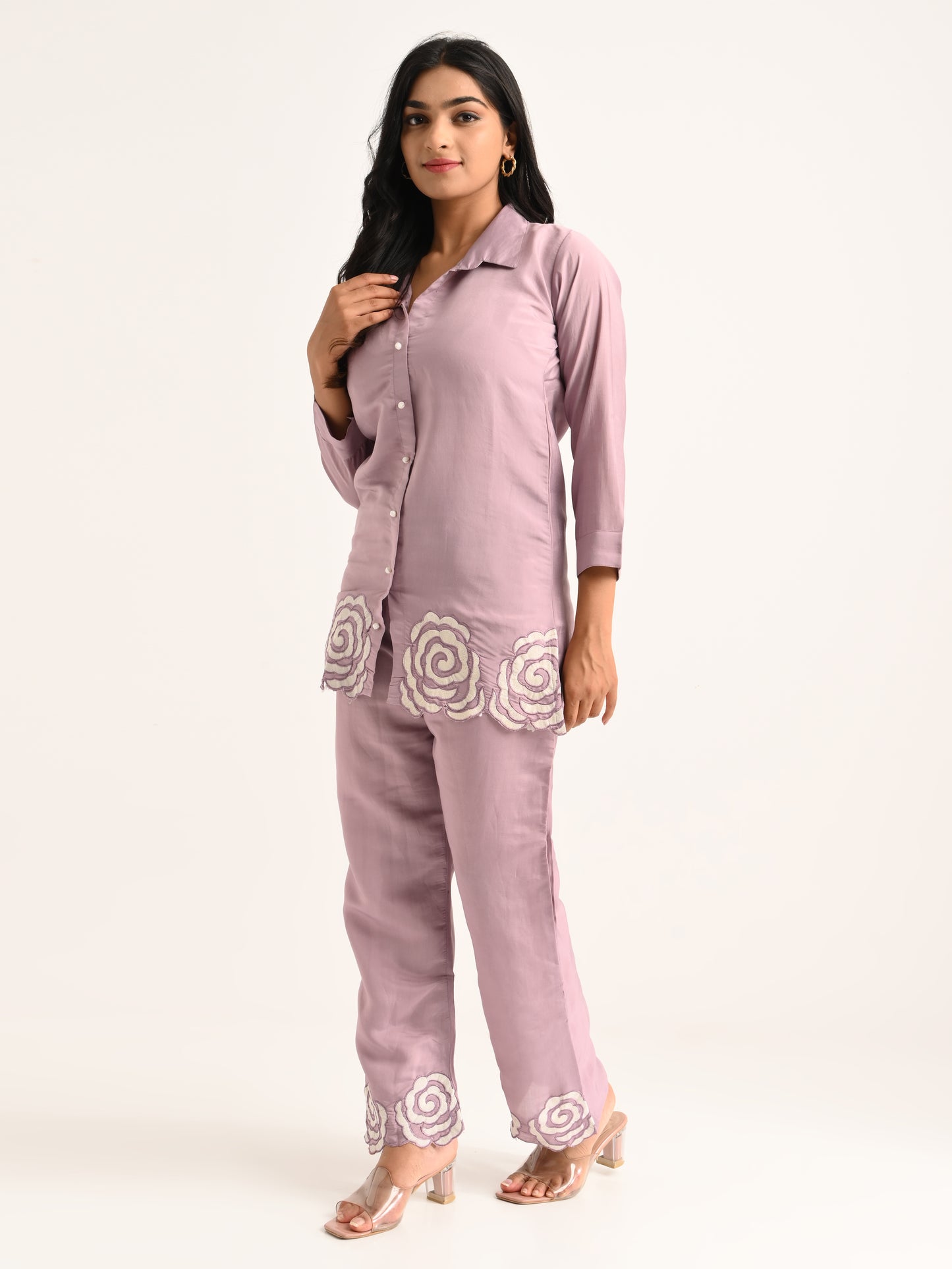 Lilac Rose Embroidered Co-ord Set