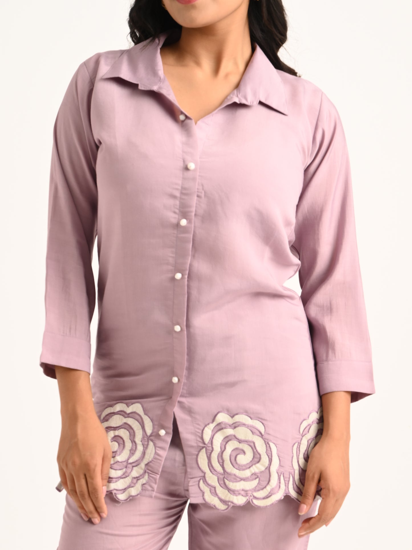 Lilac Rose Embroidered Co-ord Set