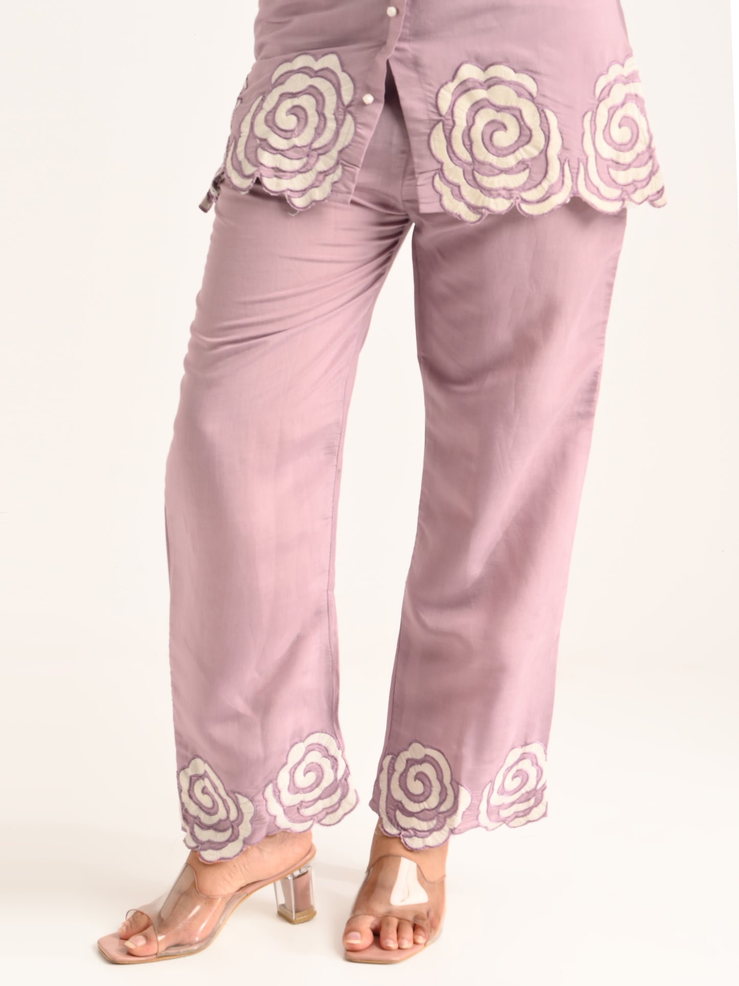Lilac Rose Embroidered Co-ord Set