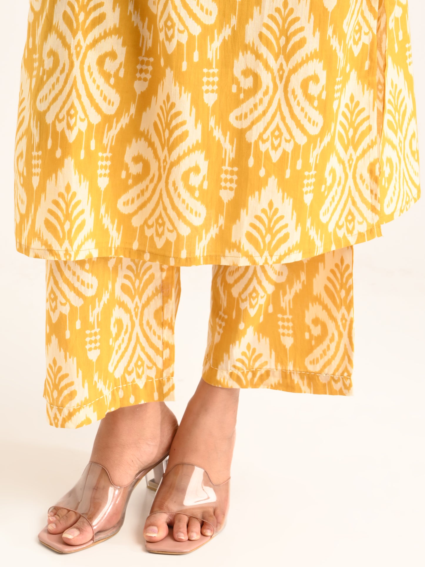 Mustard Sleeveless Printed Co-ord Set