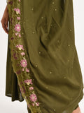 Embroidered Muslin Kurta Set with Dupatta