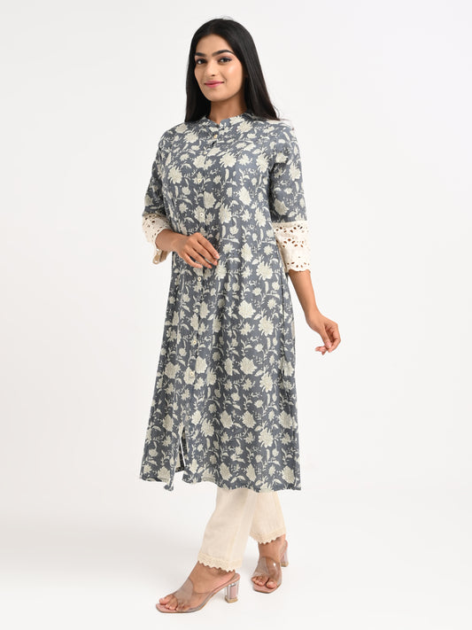 Printed Cotton Kurta Set