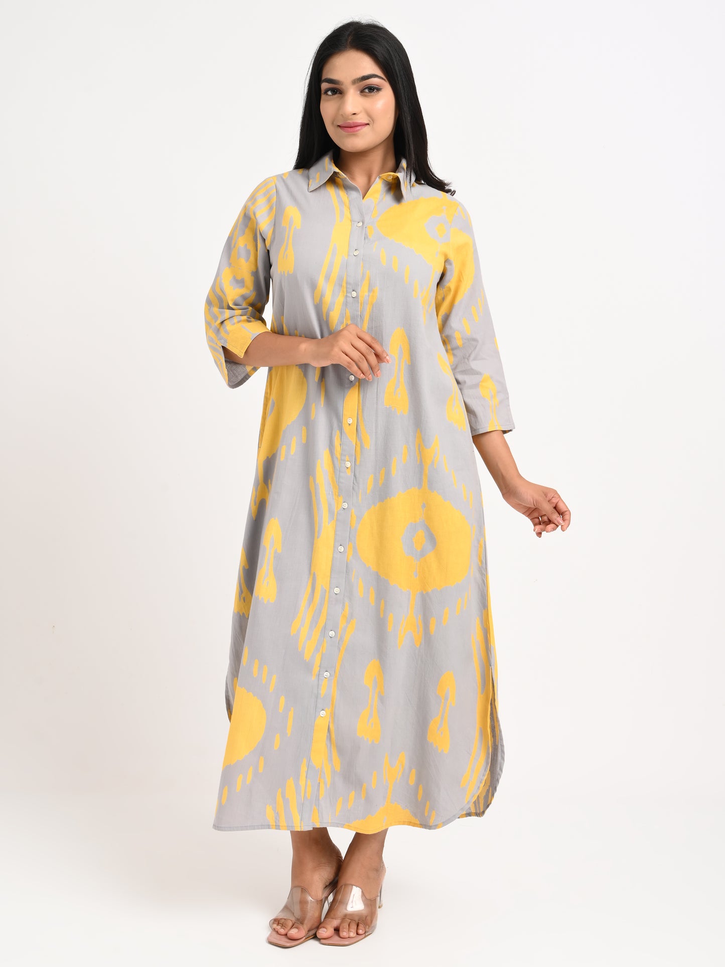 Printed Cotton Shirt Dress