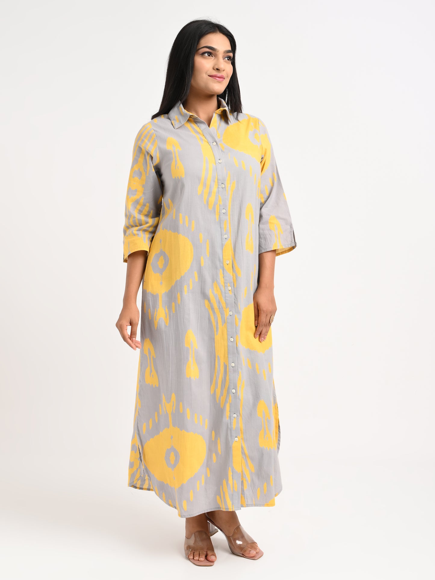 Printed Cotton Shirt Dress