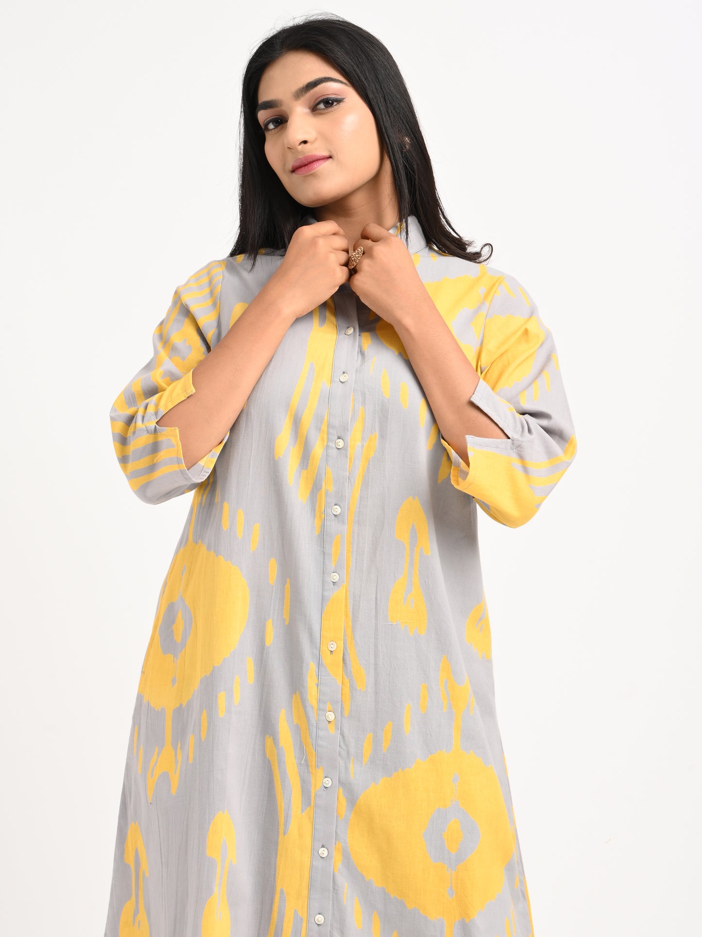 Printed Cotton Shirt Dress