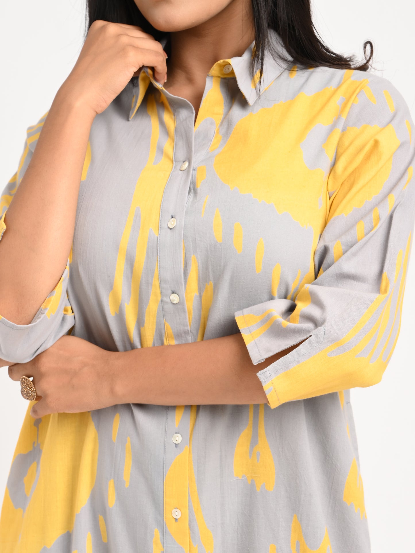Printed Cotton Shirt Dress