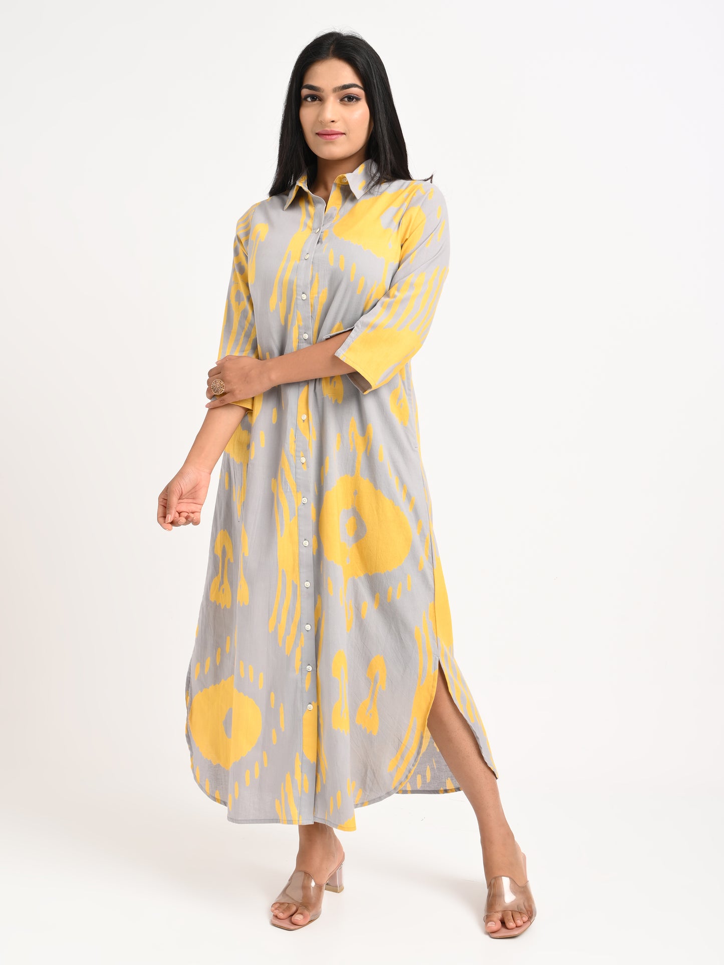 Printed Cotton Shirt Dress
