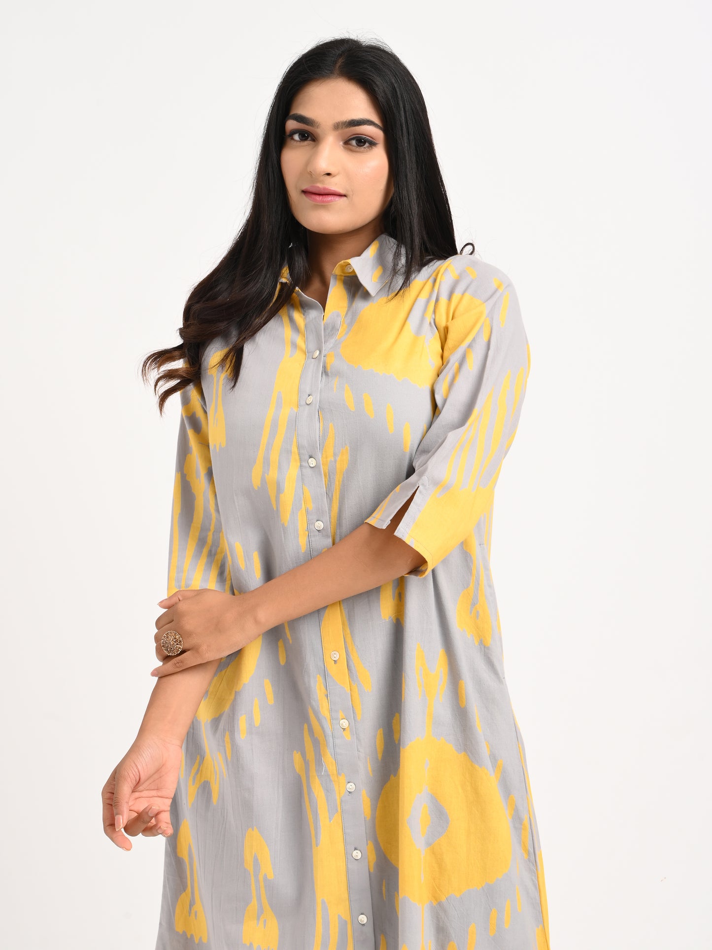 Printed Cotton Shirt Dress