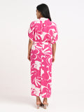 Belted floral Kaftan dress