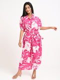 Belted floral Kaftan dress