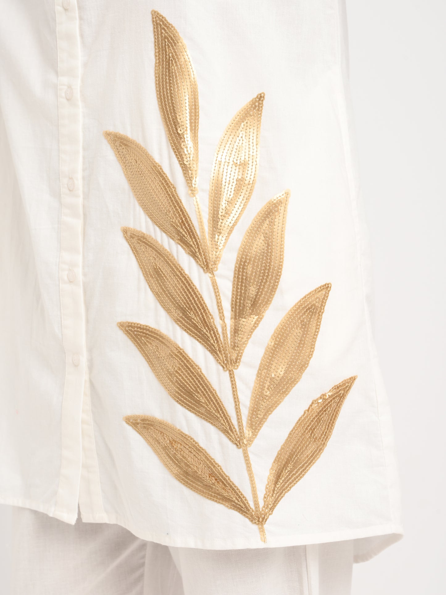 Ivory Gold Leaf Cotton Co-ord Set