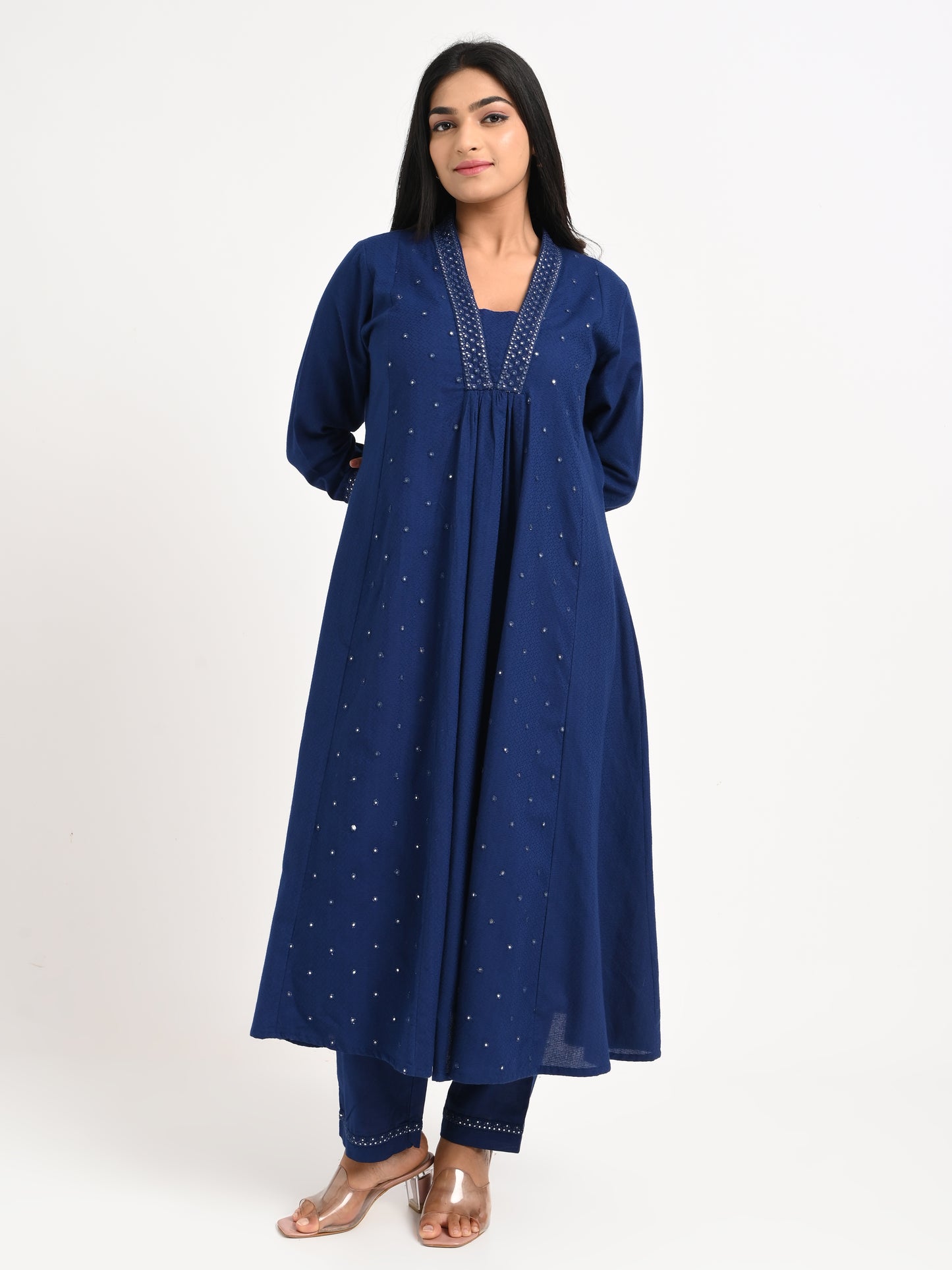Midnight Blue Embroidered Kurta Set